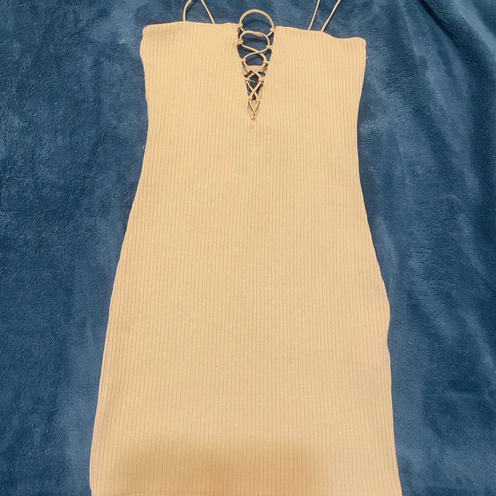 Forever 21 Cream Strapless Dress